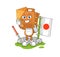 Suitcase head japanese vector. cartoon character