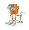 Suitcase head welder mascot. cartoon vector