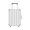 Suitcase icon. Travel bag baggage. Plastic luggage handbag wheel and handle. Summer vacation planning. Travelling tourism.