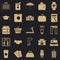 Suitcase icons set, simple style