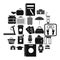 Suitcase icons set, simple style