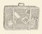 Suitcase Luggage Engraved Retro Hand Drawn Sketch