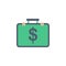suitcase of money colored icon. Element of bankings for mobile concept and web apps. Detailed suitcase of money colored icon can
