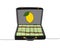 Suitcase with money with lemon, winnings, bribe, ransom money, cash, banknotes, dollars, hryvnia, euro color, colored