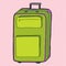 Suitcase Over Pink Background