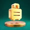 Suitcase Rolling icon. Fortuna Gold Suitcase Rolling symbol on golden podium