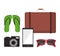 Suitcase sandals camera glasses smartphone