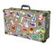 Suitcase stickers of the flags of the countries from travels