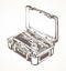 Suitcase with tools. Vector drawing