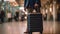 Suitcase Warriors: Highlighting Business Travelers with Bags in Hand at the Airport.Generative AI Ilustration