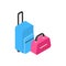 Suitcases Icon Isometric Baggage Isolated Travel Concept