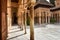 Suite of columns inside the Palacio de los Leones, Alhambra Spain