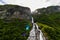 The Suitor, a waterfall in Geiranger Fjord, Norway, opposite to The Seven Sisters Waterfall