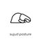 Sujud Posture icon. Trendy modern flat linear vector Sujud Posture icon on white background from thin line Religion collection