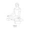 Sukhasana or Easy Pose with Blocks and a Pillow. Yoga Practice. Vector