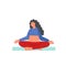 Sukhasana yoga pose, vector flat style design illustration