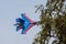 Sukhoi-27 fighter in flight at low altitude