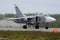 Sukhoi SU-24 RF-92245 bomber of Russian Air Force taxiing at Kubinka air force base.