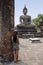 Sukhothai buddha statue temple ruins Thailand