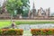 Sukhothai Historical Park Landscape most beautiful historic temple park that is UNESCO World Heritage Site in Thailand.