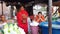 Sukhothai, Thailand - 2019-03-06 - Man Makes Donation To Monk Who Then Blesses Two Vendors
