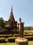 SUKHOTHAI THAILAND-28 November 2020:Sukhothai Historical Park Phra Pang Leela Statue Is the art of Sukhothai