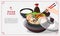 Sukiyaki in hot pot at restaurant, Hand holding chopsticks eating Shabu, vector illustration