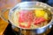 Sukiyaki with slide pork in hot pot