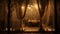 Sukkah illuminated by candlelight