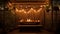 Sukkah illuminated by candlelight
