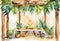 Sukkah symbolic temporary hut for celebration of Jewish Holiday Sukkot