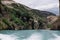 The Sulak River is surrounded by mountains. Sulak Canyon, Dagestan