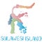 Sulawesi island map. Islands silhouette icon. Isolated sulawesi map