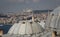 Suleymaniye Bath Roofs and Camlica Mosque in Istanbul, Turkey