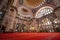 Suleymaniye Camii Mosque interior, inner architecture of a moschee in Istanbul, Turkey