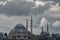 Suleymaniye Mosque with dramatic clouds. Istanbul background photo