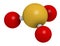 Sulfite anion, chemical structure. Sulfite salts are common food additives. 3D rendering. Atoms are represented as spheres with