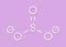 Sulfite anion, chemical structure. Sulfite salts are common food additives. Skeletal formula.