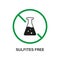 Sulfites Free Stop Sign. No Sulphites Label. Product Not Sulfate Silhouette Icon. Natural Ingredients, Ban Sulfite Logo