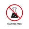 Sulfites Free Stop Sign. Product Not Sulfate Silhouette Icon. No Sulphites Label. Natural Ingredients, Ban Sulfite Logo