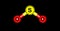 Sulfur dioxide molecular structure isolated on black