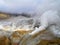 Sulfur fumaroles in the Mutnovsky caldera on Kamchatka, Russia