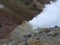 Sulfur fumaroles in the Mutnovsky caldera on Kamchatka, Russia