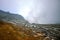 Sulfur fumes from the crater of Kawah Ijen Volcano.