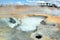 The sulfur hot geysers at Hverir in Iceland