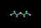 Sulfur mustard molecule isolated on black