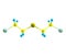 Sulfur mustard molecule isolated on white