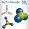 Sulfur trioxide sulfuric anhydride, SO3 molecule. Structural c