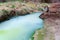 A sulfur water creek in Monterano natural park, Lazio, Italy