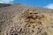 Sulfuric deposits on the stones, volcano Teide, Tenerife island, Canary islands